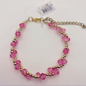 Bracelet Pink and Golden beads! Very Pretty!!